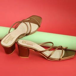 D'LORZERI Women's Brown Cross Strap Sandals-image-57