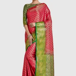 Mimosa Red Woven Sarees With Blouse-image-38