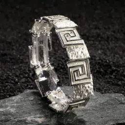 Sohi Women's Silver Square Swirl Bracelet-image-78