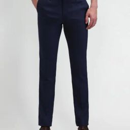 Arrow Navy Slim Fit Self Pattern Trousers-picture-19