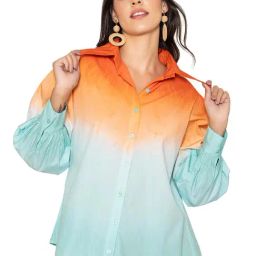 Lounge Dreams Orange Cotton Regular Tie & Dye Casual Shirts-image-87
