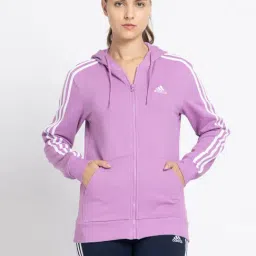 ADIDAS Women's Purple W 3S FL FZ HD Hoodies-image-30
