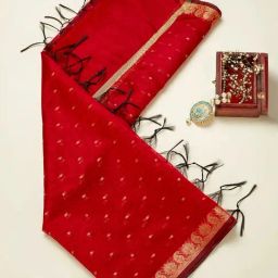 Soch Maroon Woven Pattern Dupatta-image-90