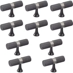 Atom Brass Black and Silver Matte Finish Cabinet/Drawer Handle, KB-BK-TEE-BLK-110 (Pack of 10)-image-37