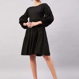 Inweave Black A-Line Dress-image-15