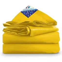Shubham 15 x 18 ft 200 GSM Yellow Tarpaulin for Areas prone to heavy rainfall-image-37