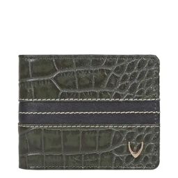 Hidesign 311-490 Sb (Rf) Green Textured Medium Bi- Fold Wallet-14
