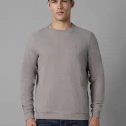 Louis Philippe Grey Regular fit Solid Casual Sweatshirt-image-56