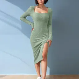 Kotty Green Viscose Regular fit Casualdresses-image-78