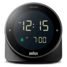 Braun Black Classic Analog Alarm Clock With Snooze And Continuous Backlight image 1