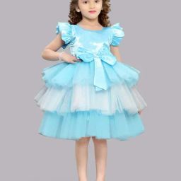 Pink Chick Kids Blue Flared Fit Dress-image-72