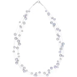 Sri Jagdamba Pearls Jabala Blue & Silver Pearl Casual Necklace-picture-28