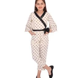 Cutecumber Kids Embellished Cream Jumpsuit-picture-19