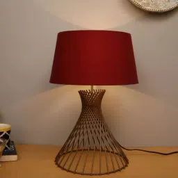Homesake Red & Brown Metal Spiral Base Table Lamp - Set of 1-34