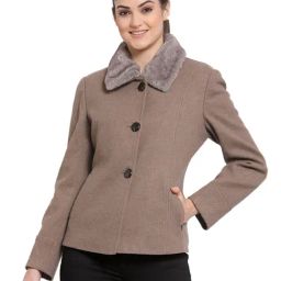 Juelle Light Brown Full Sleeves Coat-image-2