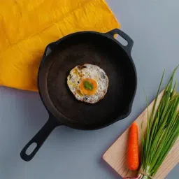 The Indus Valley Black Cast Iron Fry Pan - Set of 1-5