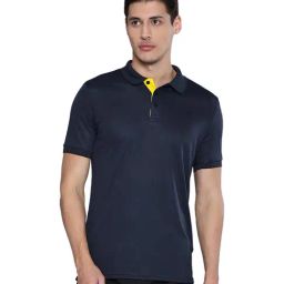 Alcis Blue Short Sleeves Solid Polo T-Shirt-image-125