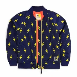 Cherry Crumble By Nitt Hyman Kids Navy Printed Jacket-image-92