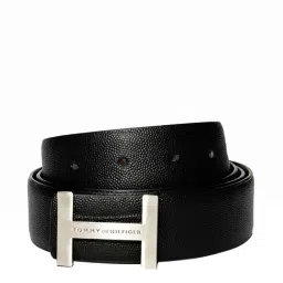 Tommy Hilfiger Black Leather Reversible Belt for Men-24