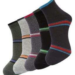 Dollar Multi Cotton Free Size Striped Socks - Pack of 5-image-15