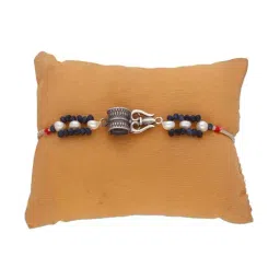Sri Jagdamba Pearls 92.5 Sterling Silver Damaru Thread Rakhi-image-66