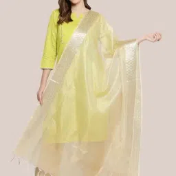 Dupatta Bazaar Gold Zari Work Dupatta-picture-28