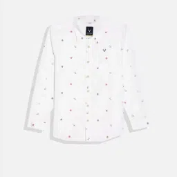Allen Solly Boys White Cotton Printed Full Sleeves Shirt-image-87