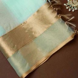 Soch Green & Brown Woven Pattern Dupatta image 2