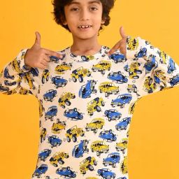 Anthrilo Boys White Printed T-Shirt-image-84