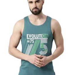 Force NXT Pacific Green Cotton Regular Fit Printed Vest-image-71