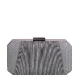 Metro Silver Synthetic Embellished Clutch-image-65