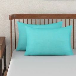 Fabindia Standalone Turquoise Cotton Pillow Cover - Set of 2-image-76