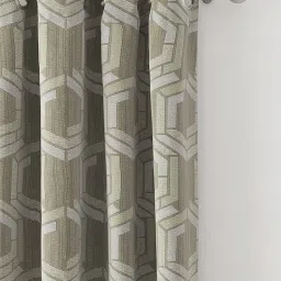 GM Olive Green Polyester Curtain - Set of 2 image 2