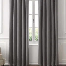 GM Dark Grey Polyester Curtain - Set of 2 image 1