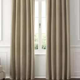 GM Beige Polyester Curtain - Set of 2 image 1