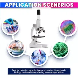 amicivision Laboratory Microscope With Multiple Objective Lenses 2400x Monocular Optical Aluminum 489 g image 4