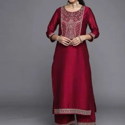 Libas Pink Embroidered Straight Kurta-image-45