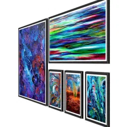 999store Multicolor Abstract Multi Frame Painting image 3