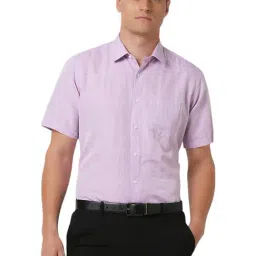 Van Heusen Purple Regular fit Solid Shirt-picture-3