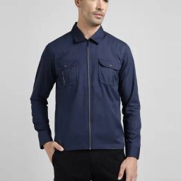 Royal Enfield Blue Regular Fit Solid Shirt-picture-34