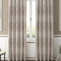 GM Beige Polyester Curtain - Set of 2 image 1