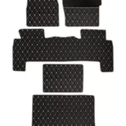 Elegant Luxury Leatherette Black & White Carpet Car Mat Compatible With Mahindra Scorpio N-image-84