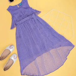 YU by Pantaloons Kids Lilac Striped Dress-image-42