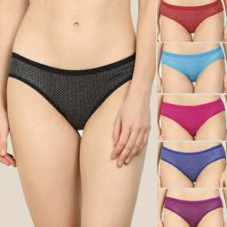 AROUSY Black & Pink Cotton Polka Dots Hipster Panties - Pack Of 6-picture-19
