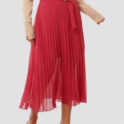 Forever New Esme Belted Pleated Skirt-image-102
