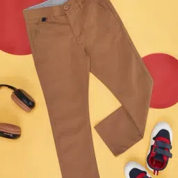 Pantaloons Junior Boys Tan Regular Fit Trousers-image-27