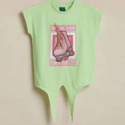 Allen Solly Girls Green Cotton Regular Fit Graphic Print T-Shirt-picture-18