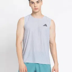Adidas Grey Regular Fit Striped Tank Tee-picture-39