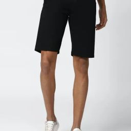 Peter England Black Cotton Regular Fit Shorts-picture-17
