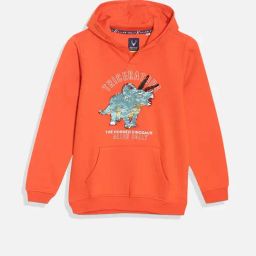 Allen Solly Boys Orange Cotton Blend Embellished Sweatshirt-image-9